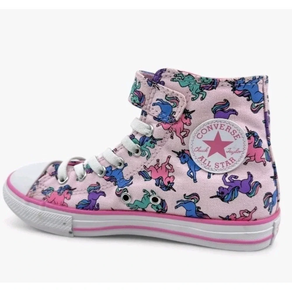 Converse CTAS 1V Hi‎ Pink University Blue Kids Girls Athletic Sneaker Unicorn Y3